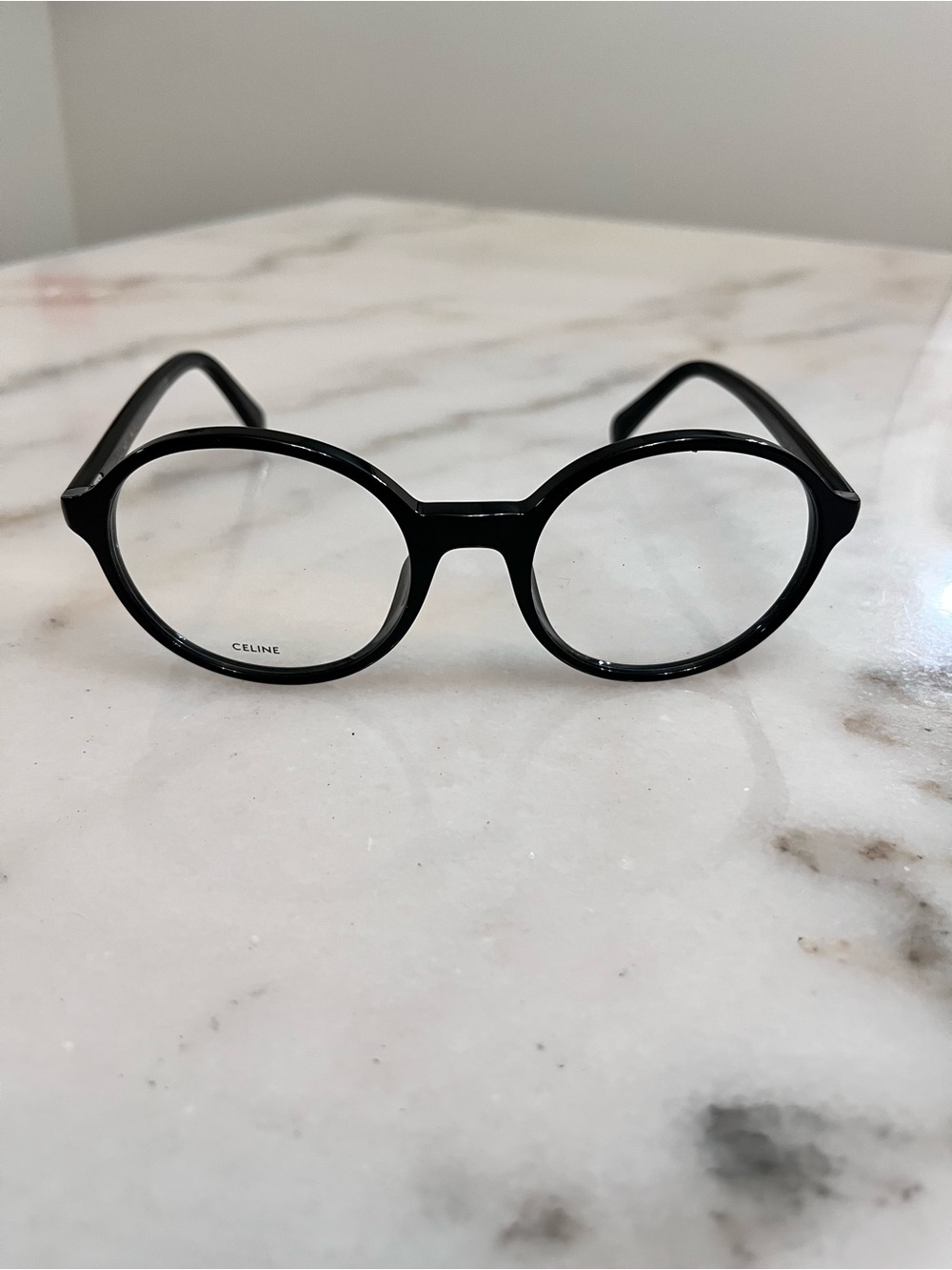 Celine Black Round Acetate Glasses - Women's Classic Frame